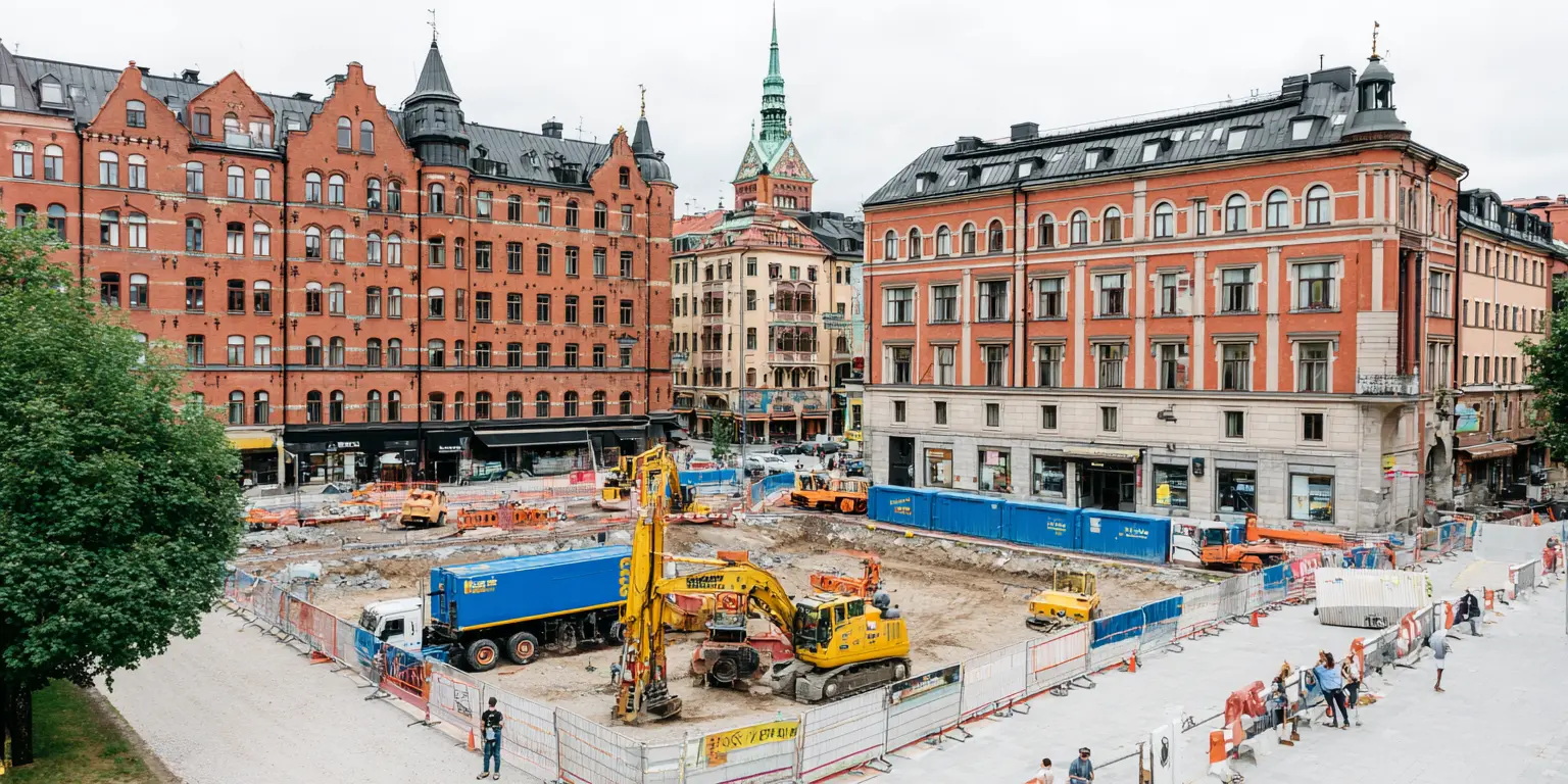 photo of a construction site in stockholm