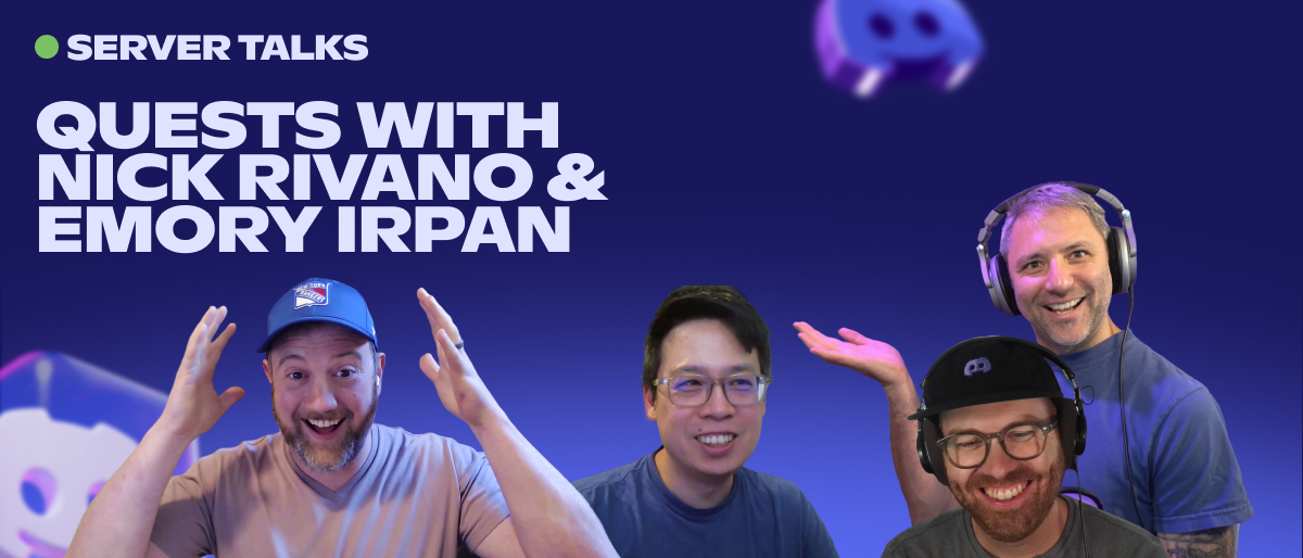 Title card for the recorded talk on Discord Quests.