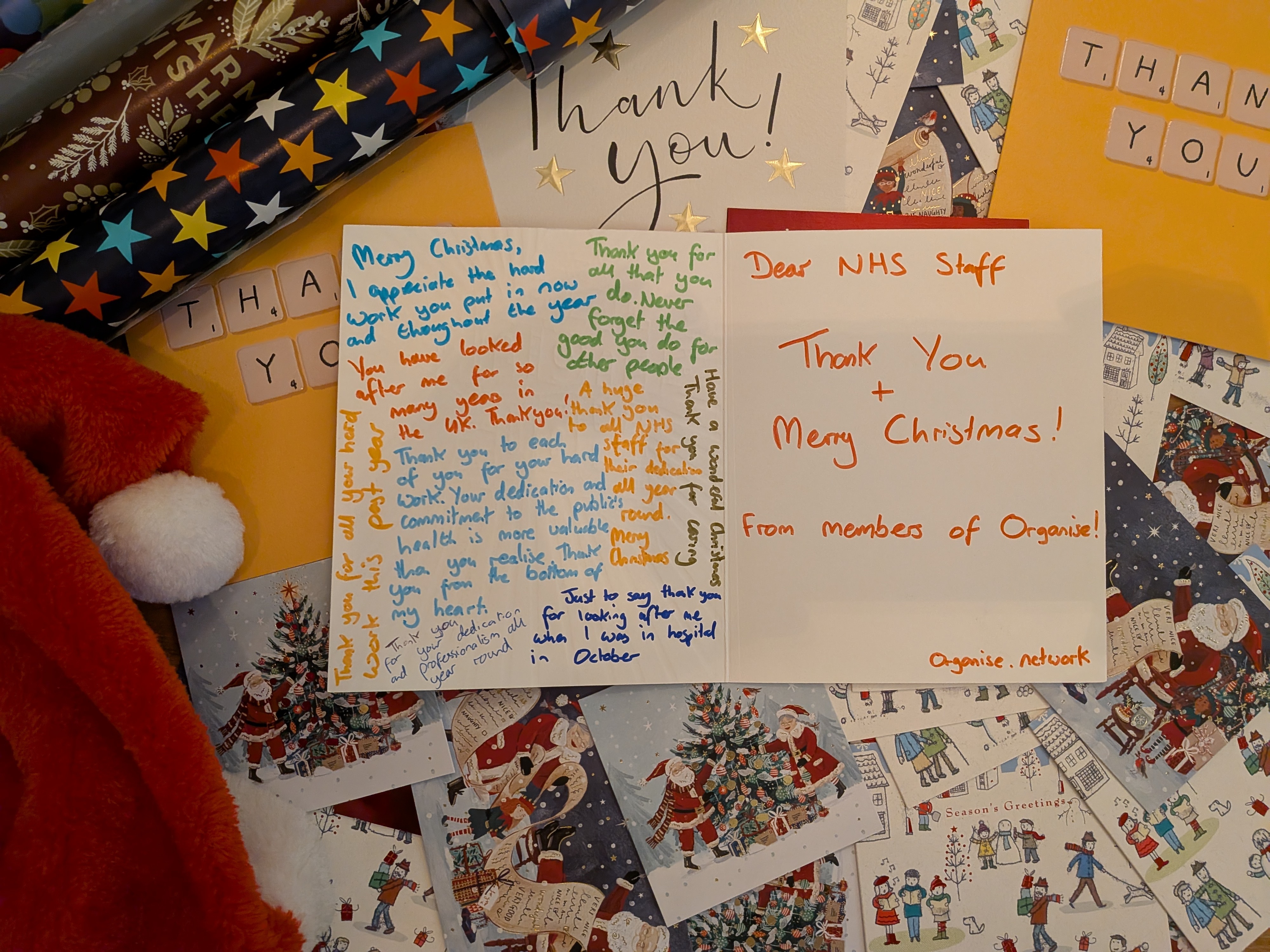 A thank you card to NHS workers