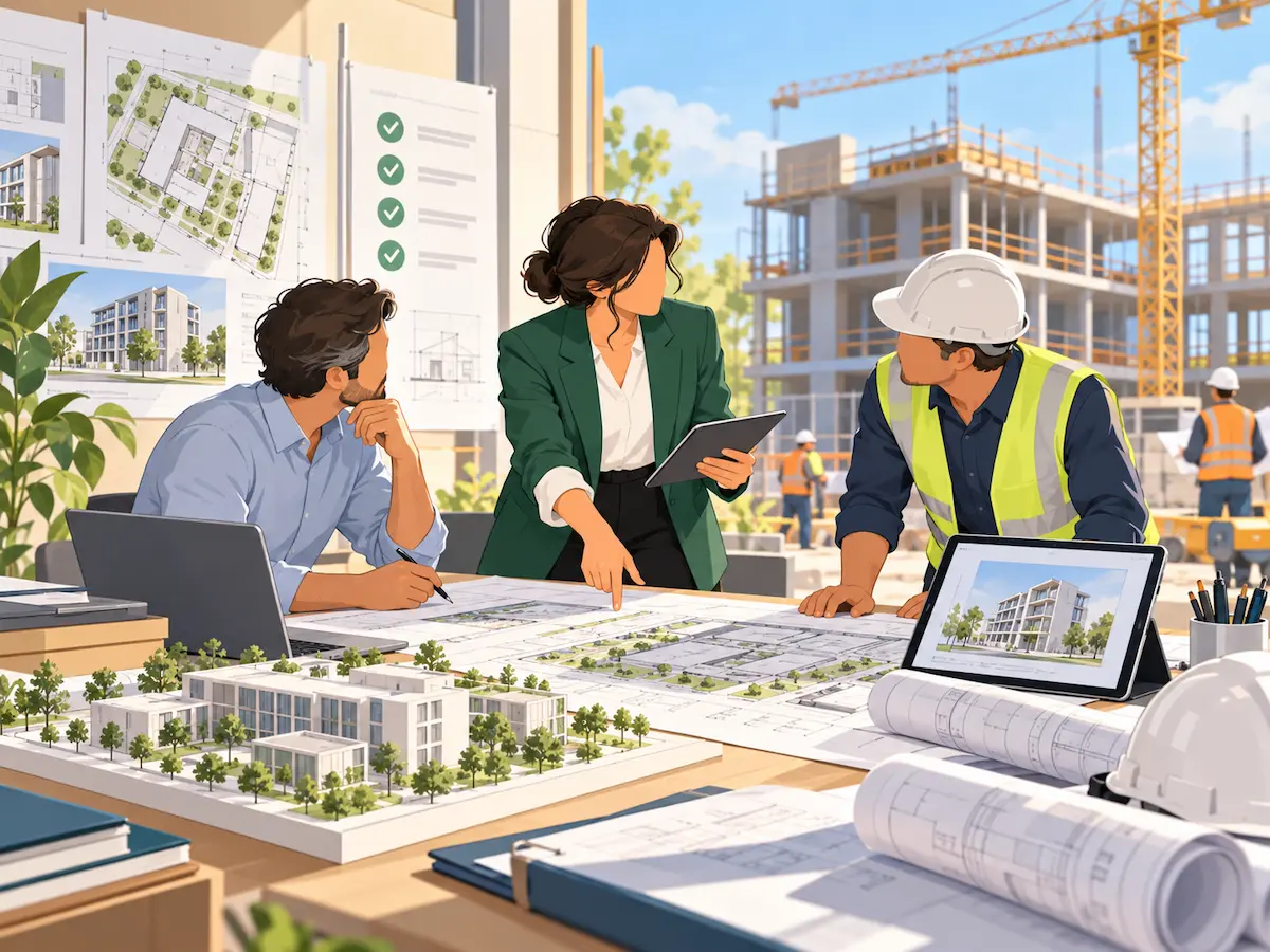 Illustration d’une mission de maîtrise d’œuvre avec coordination de projet et suivi de chantier