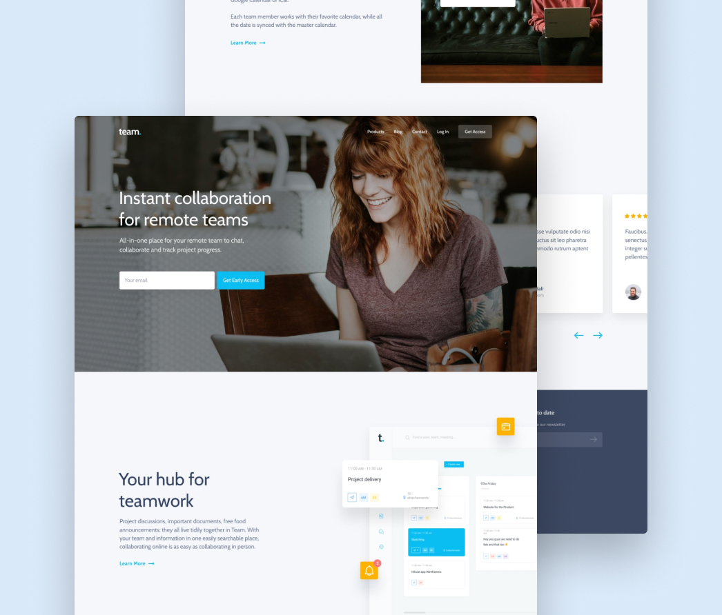 A mockup of a project