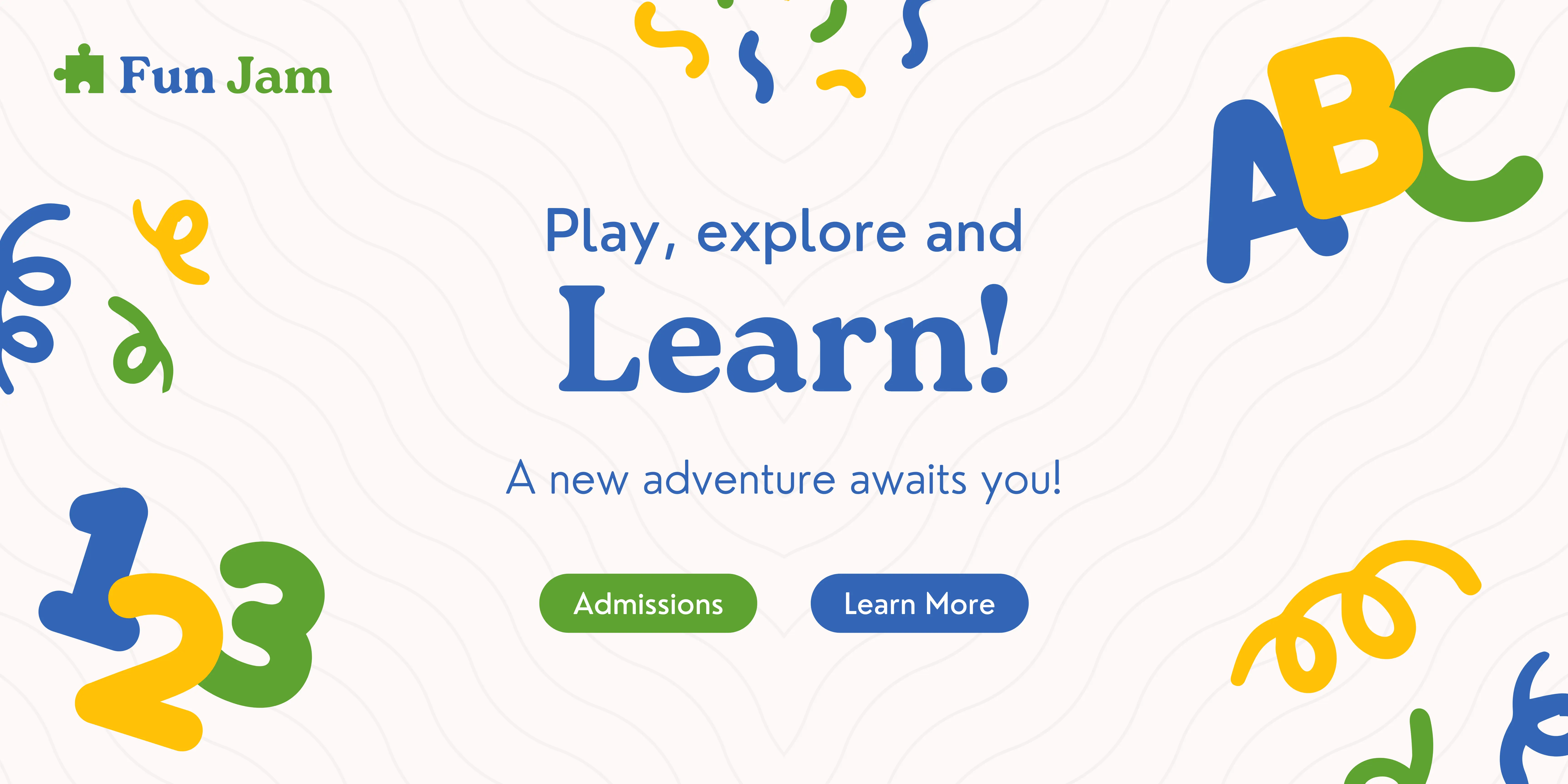 Fun Jam's website banner with tagline, "Play, explore and Learn!"
