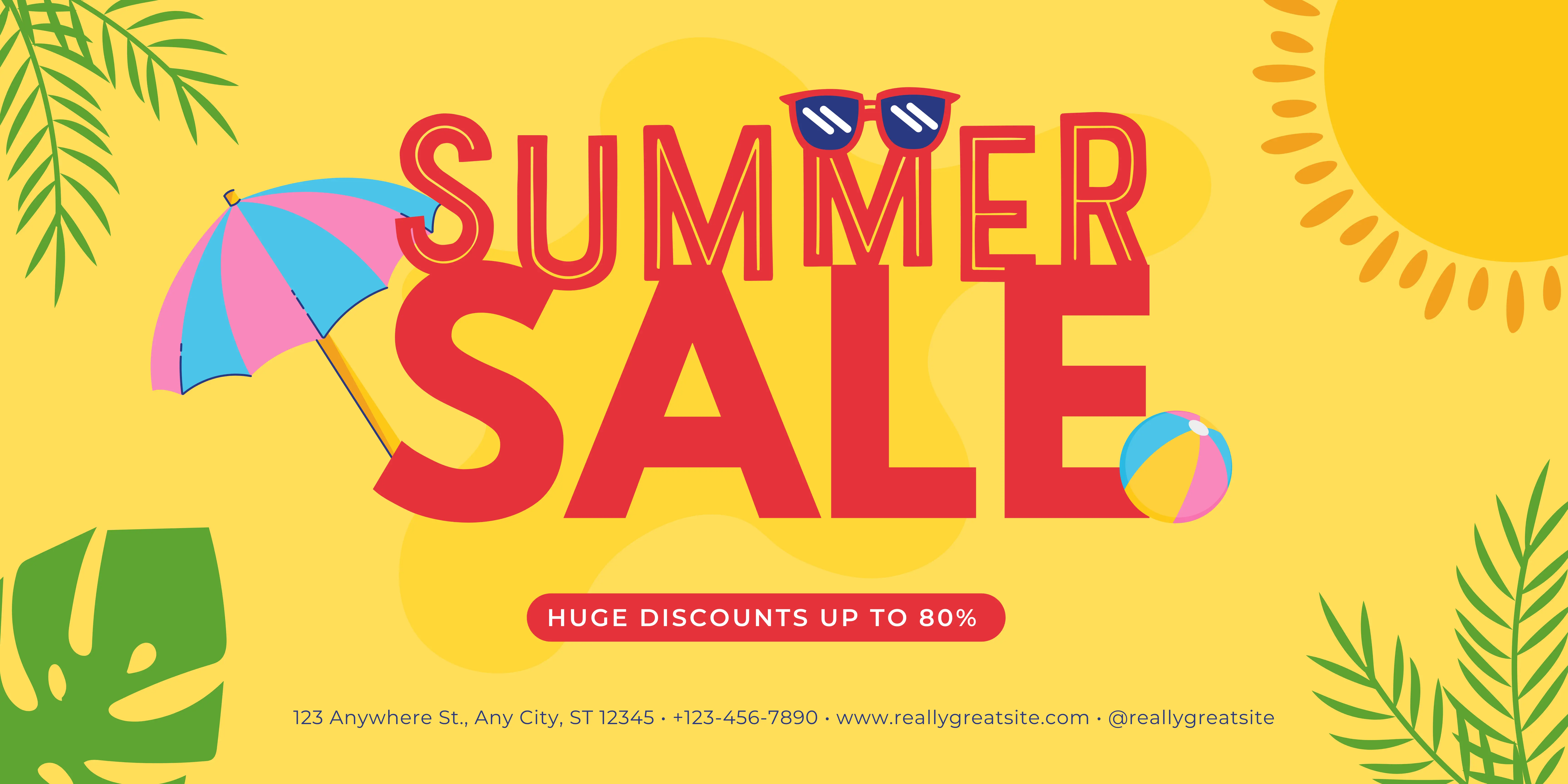 Summer Sale Website banner with discounts up to 50% Off.