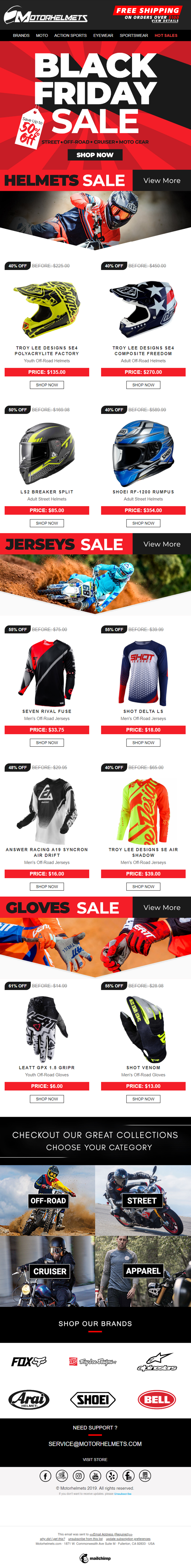 Motorhelmets E-commerce Newsletters