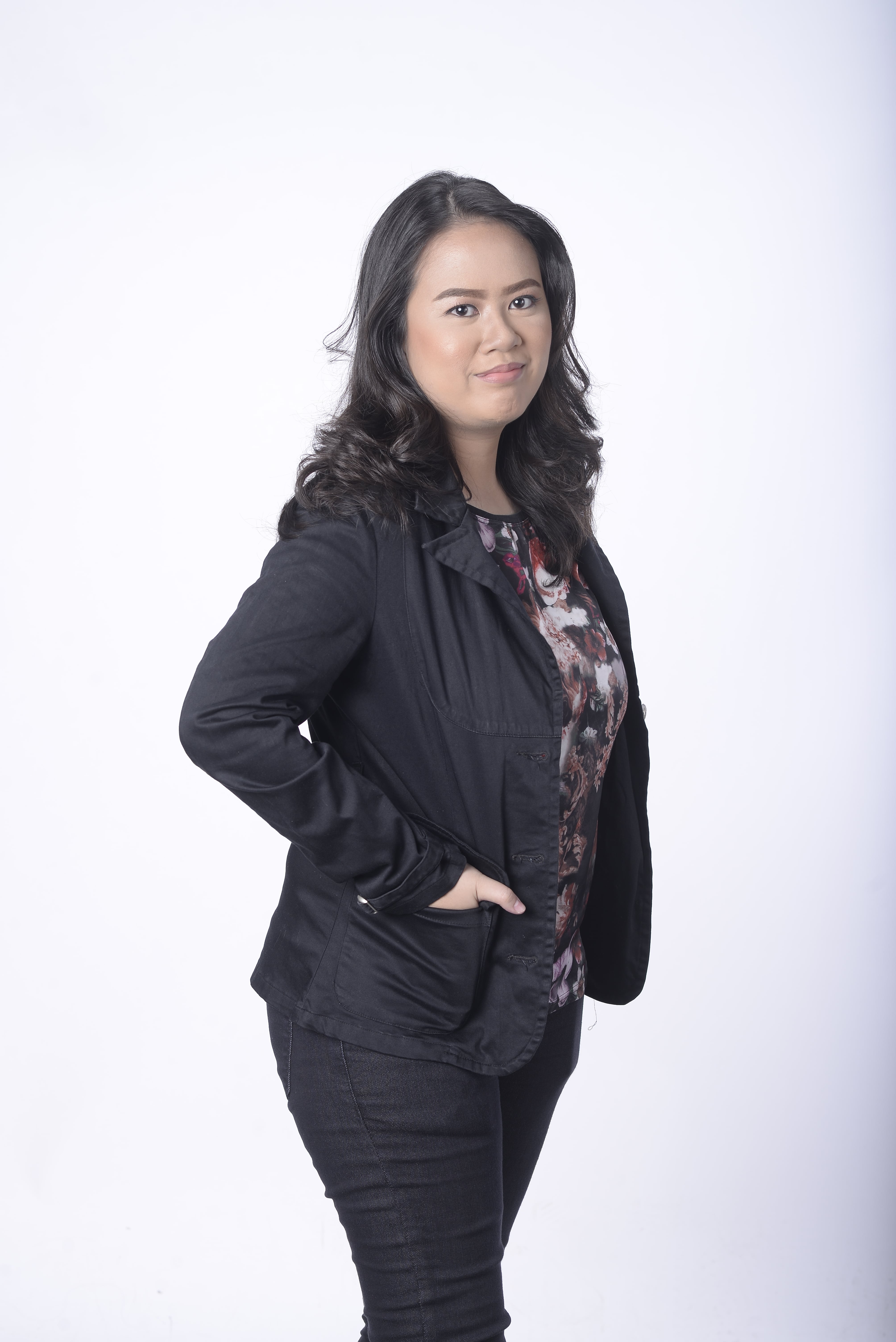 A professional woman posing