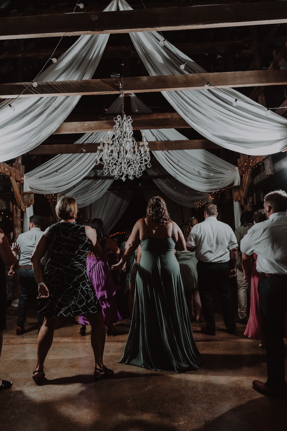 Guests enjoy dancing at the reception