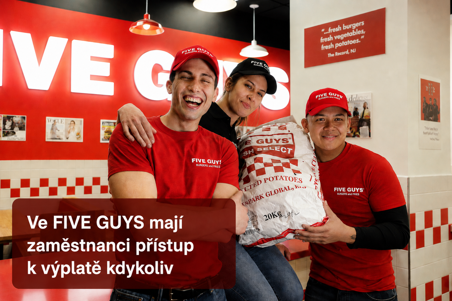 Five Guys nabízí zaměstnancům Výplatu kdykoliv od Advanta. Rozhovor s HR manažerkou Anetou Krausovou 