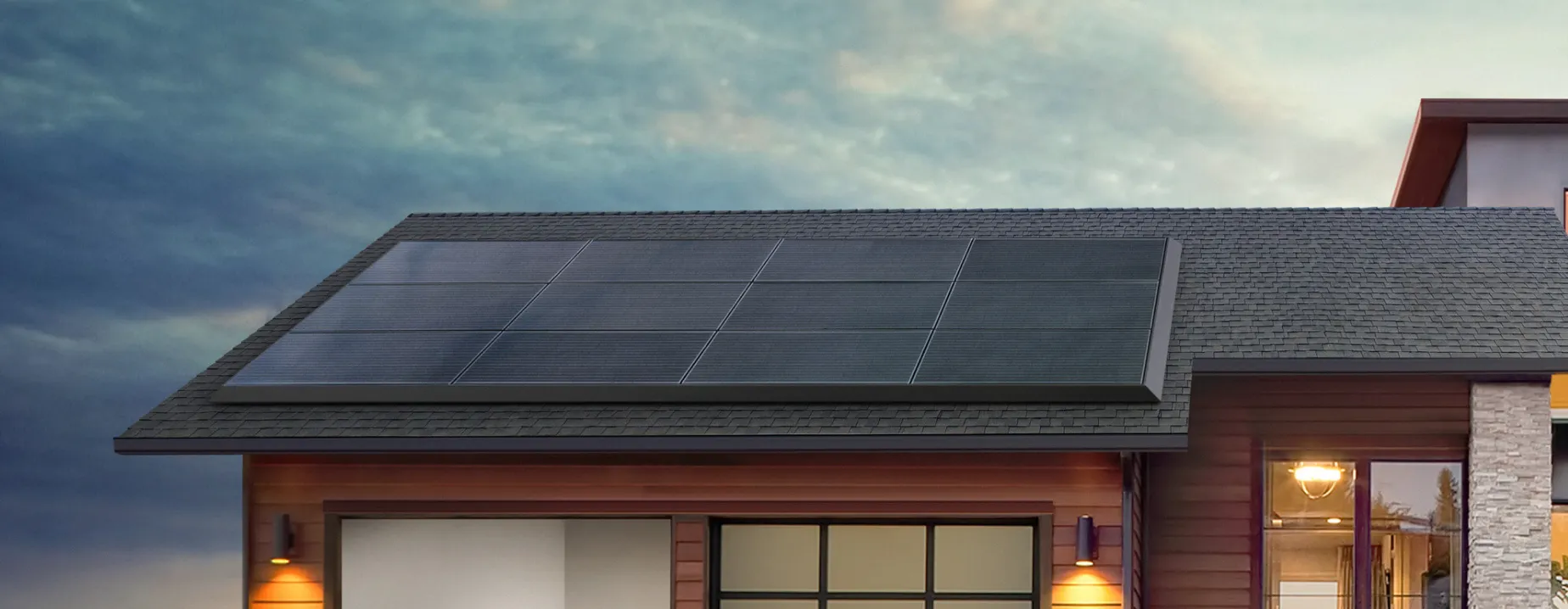 solar panels on a house