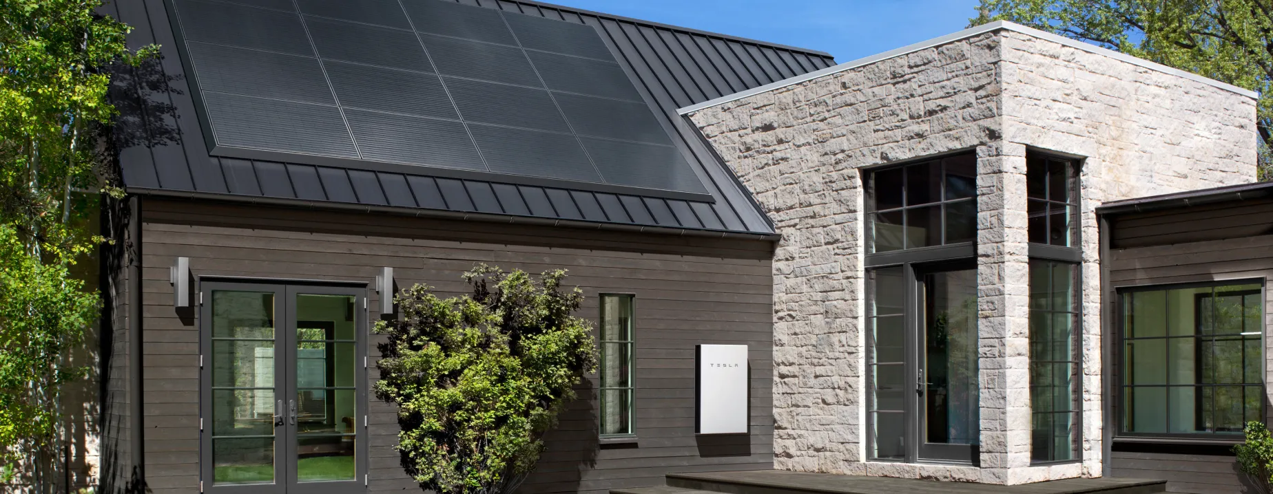 solar panels with battery on a house