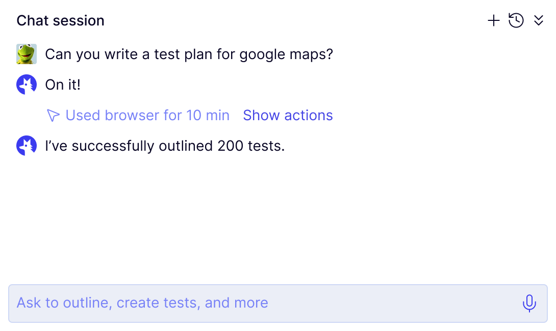 ai chat session - prompt for creation