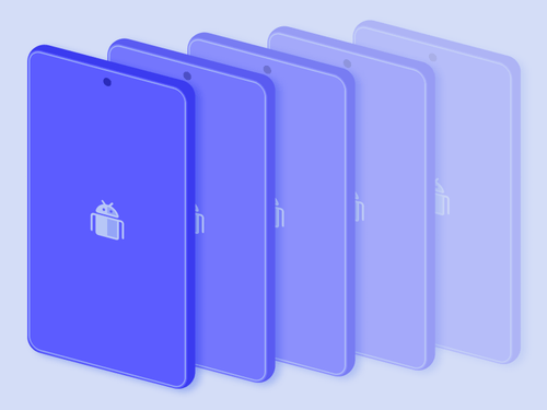 An illustration of Android mobile devices