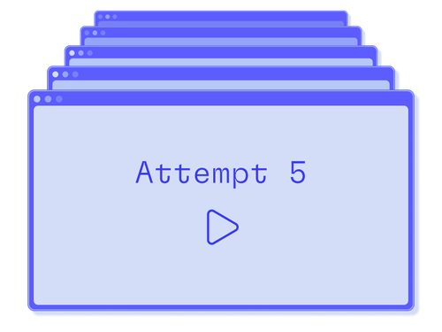 An illustration of sequential browser tabs overlapping in scale