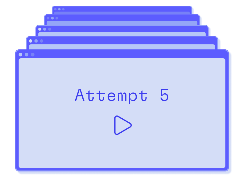An illustration of sequential browser tabs overlapping in scale