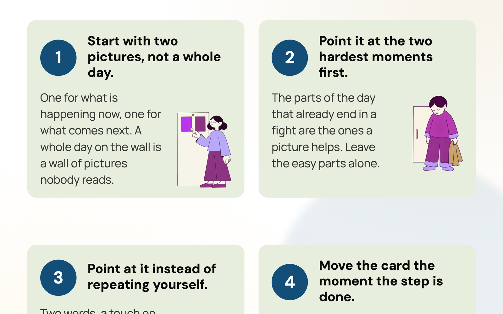 Two pictures beat ten reminders