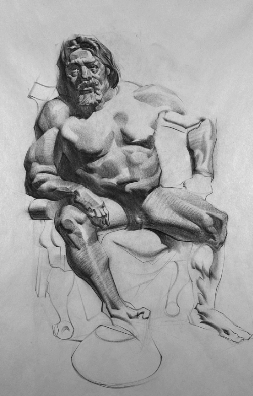 A figure drawing of a man