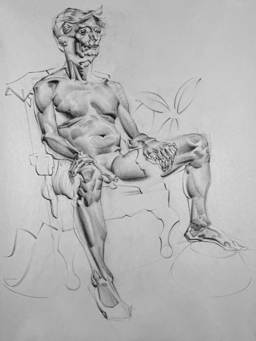 A figure drawing sketch