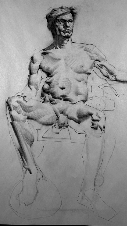 A figure drawing sketch