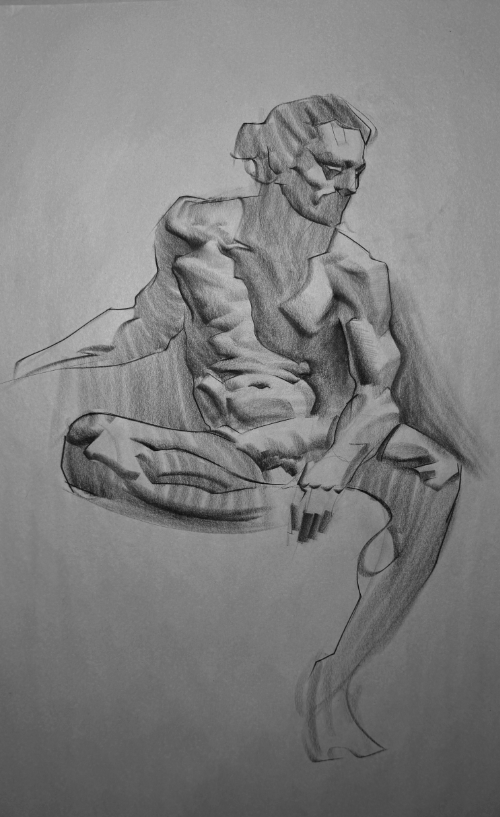A figure drawing sketch