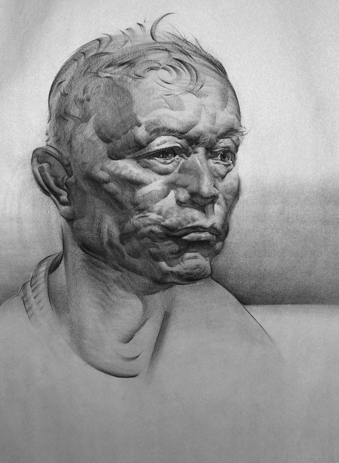 A figure drawing sketch.