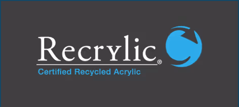 Recrylic logo certified recycled acrylic