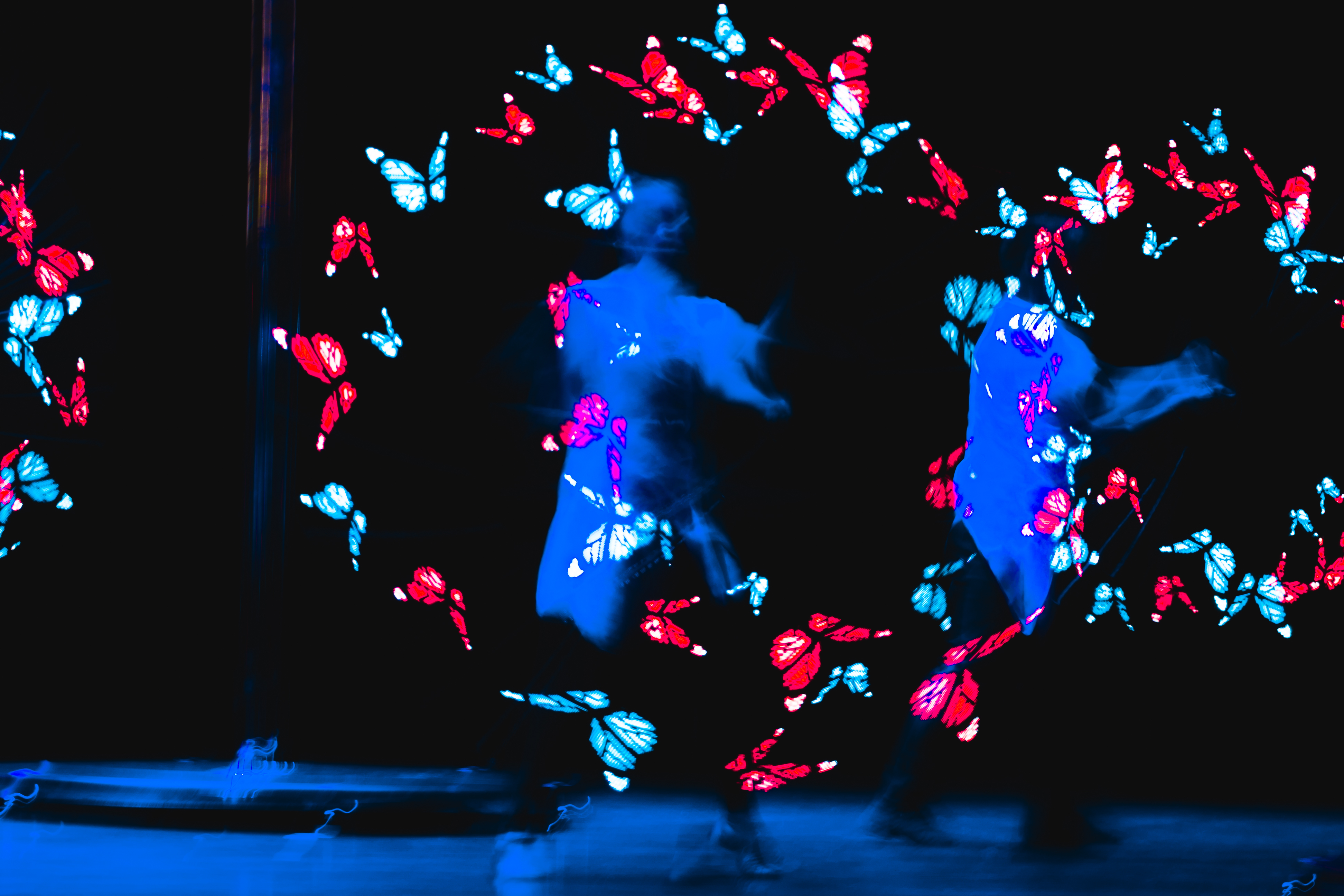 Stage photo with lights forming butterflies