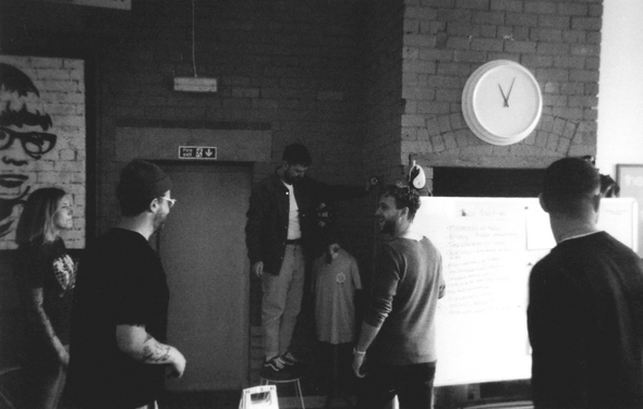 Height check in the studio with the Cake team