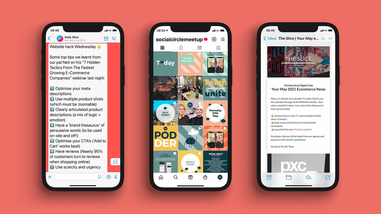 The Slice Example Social and Ecommerce News