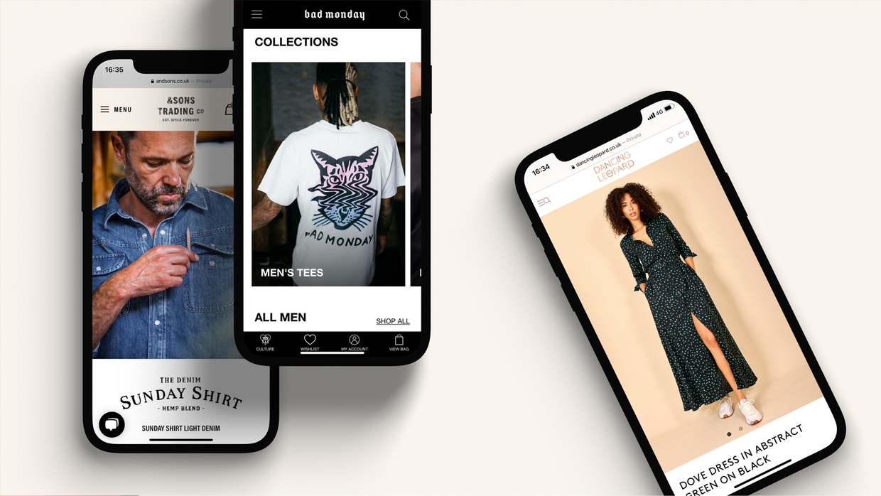Ecommerce mobile design iPhone mockups