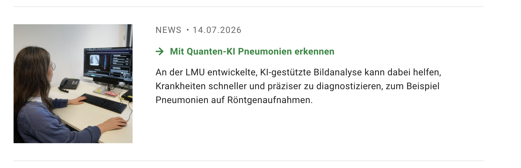 Mit Quanten-KI Pneumonien erkennen