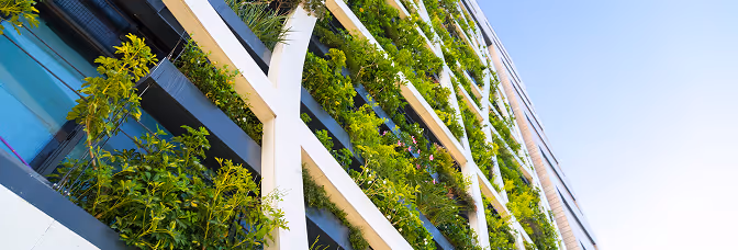 A building with a vertical garden
