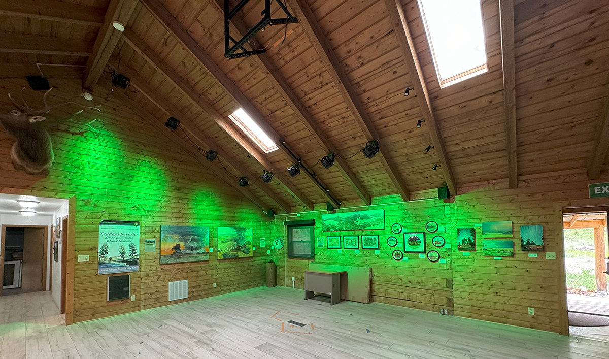 The immersive lights going through a test cycle on-site. The installation of the relief table and interactive touch screens will occur at the end of June.