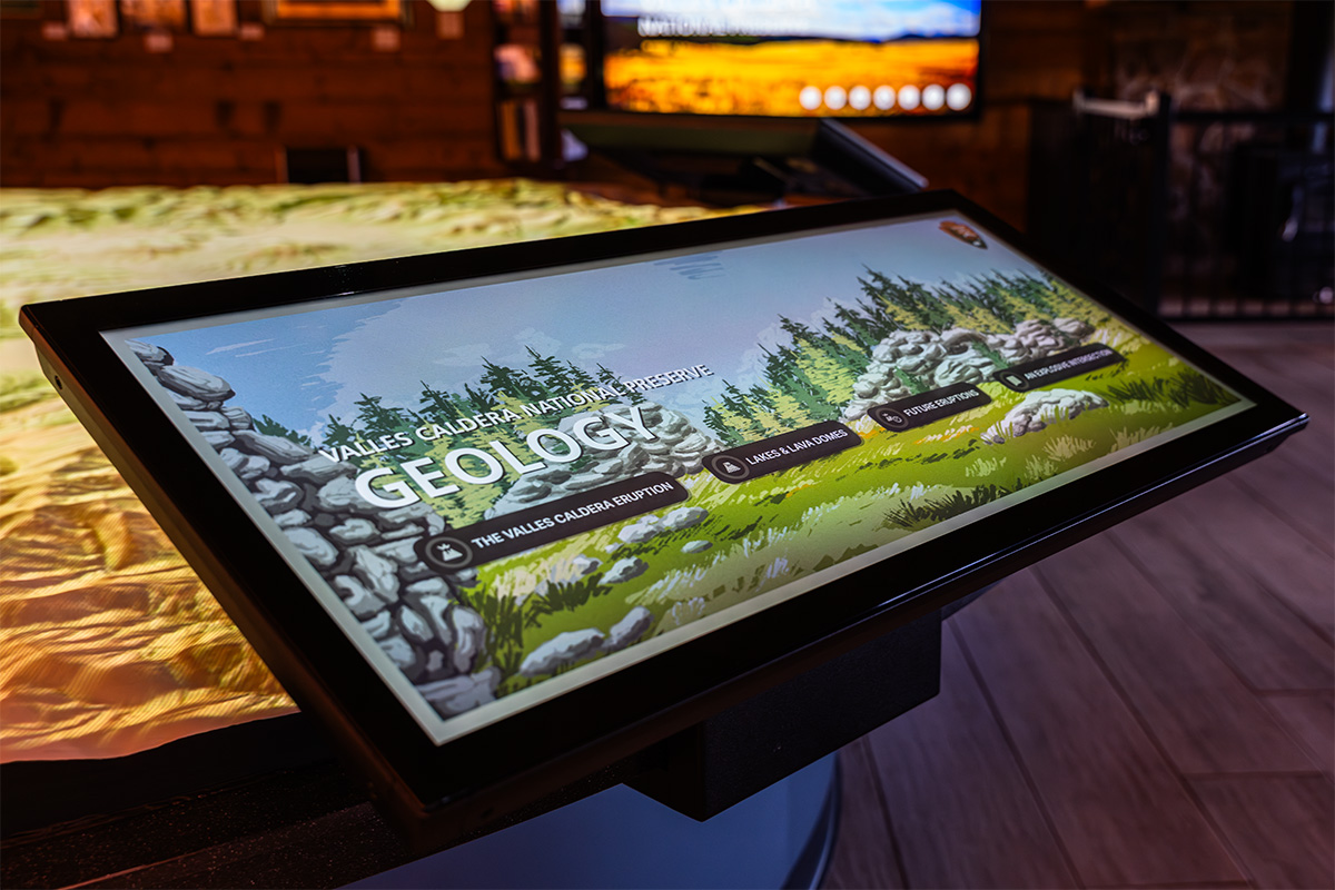 A 34" Presenter with custom software allows visitors to interact with the map