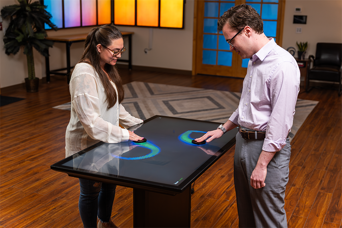 The new optically bonded displays support Ideum's Tangible Engine software.