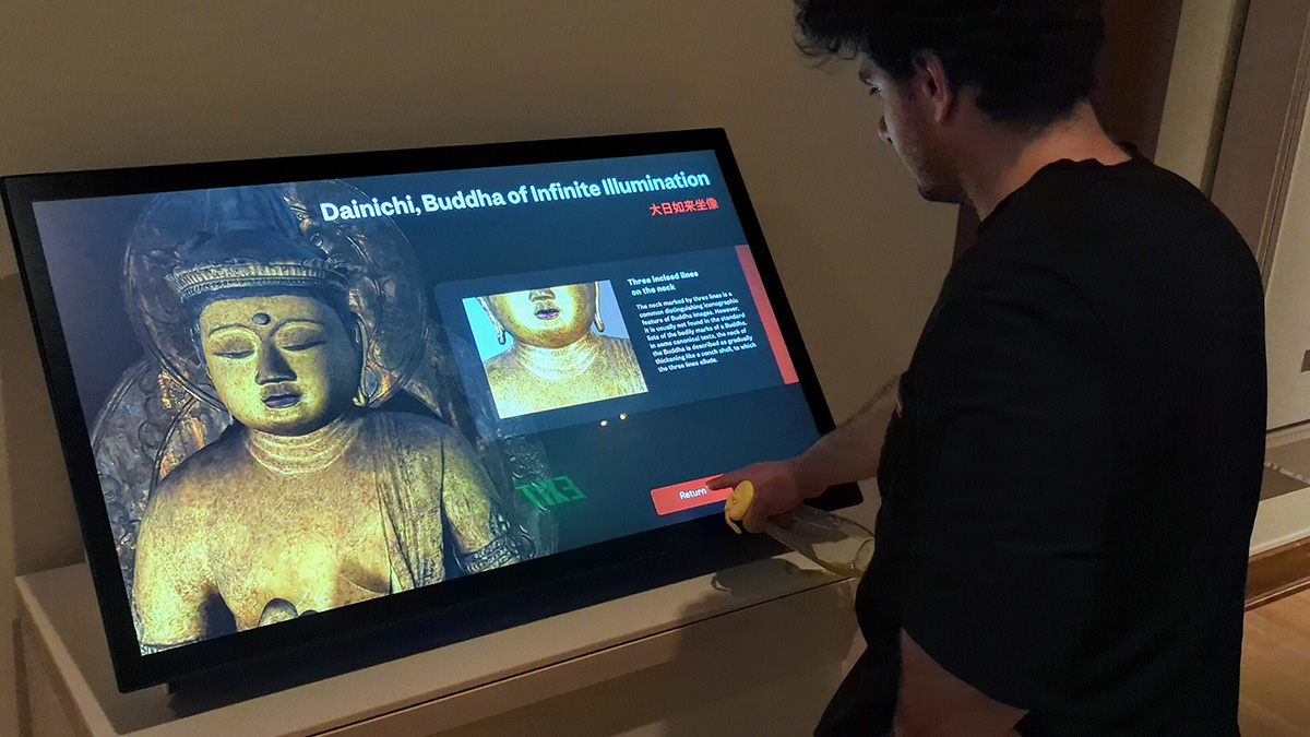 Visitors explore sacred sculpture in MFA Boston’s Virtual Japanese Buddhist Temple Room