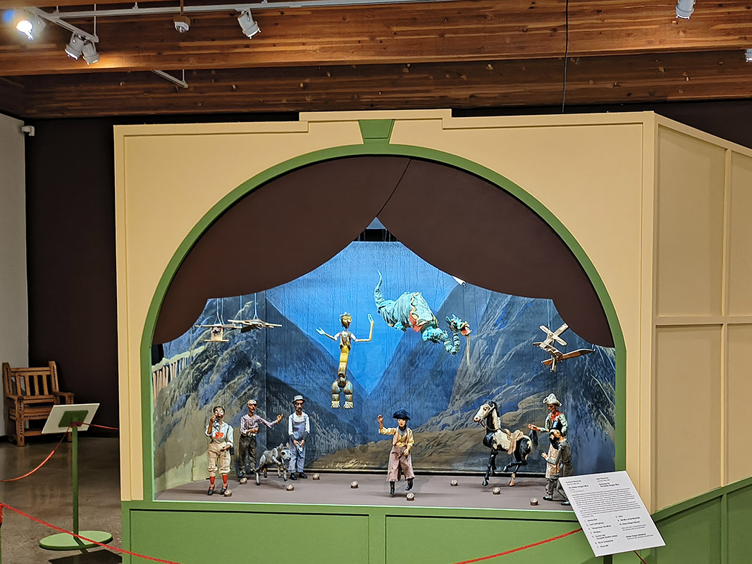 A collection of original marionettes created by Gustave Baumann.