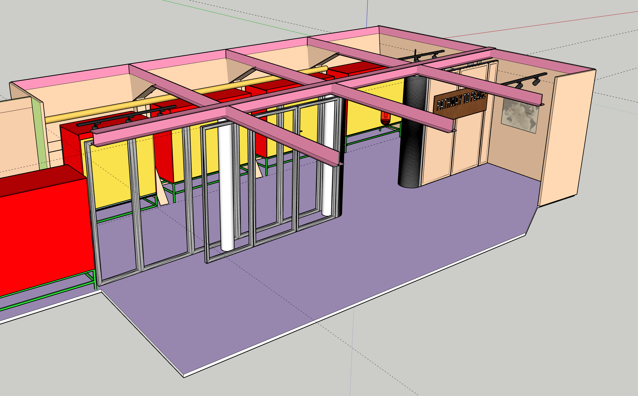A 3D map of the exhibit space on board the USS Missouri.