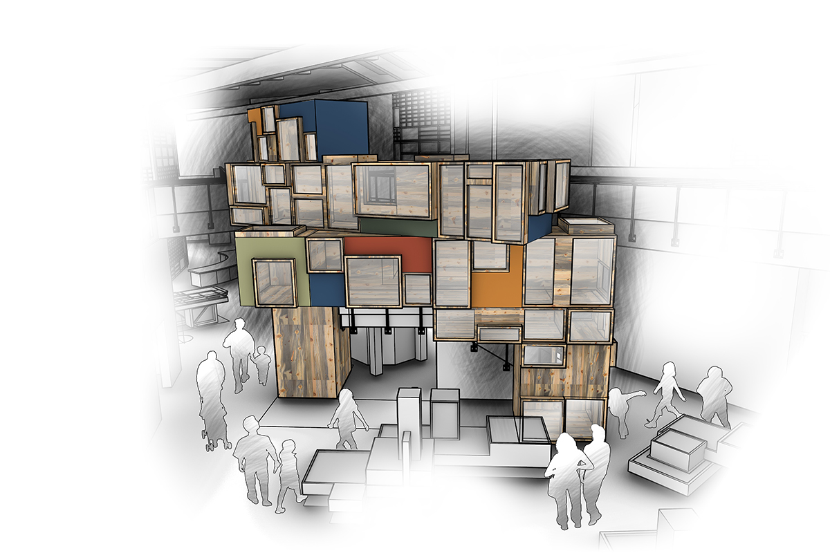 One of many concept options for a climbing structure for the Tom Ridge Environmental Center.