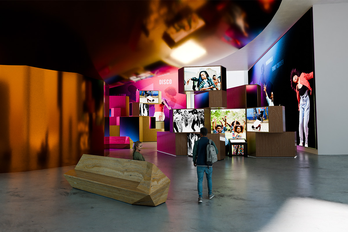 Render of the Celebrity Hall for the New Mexico African American Museum and Cultural Center