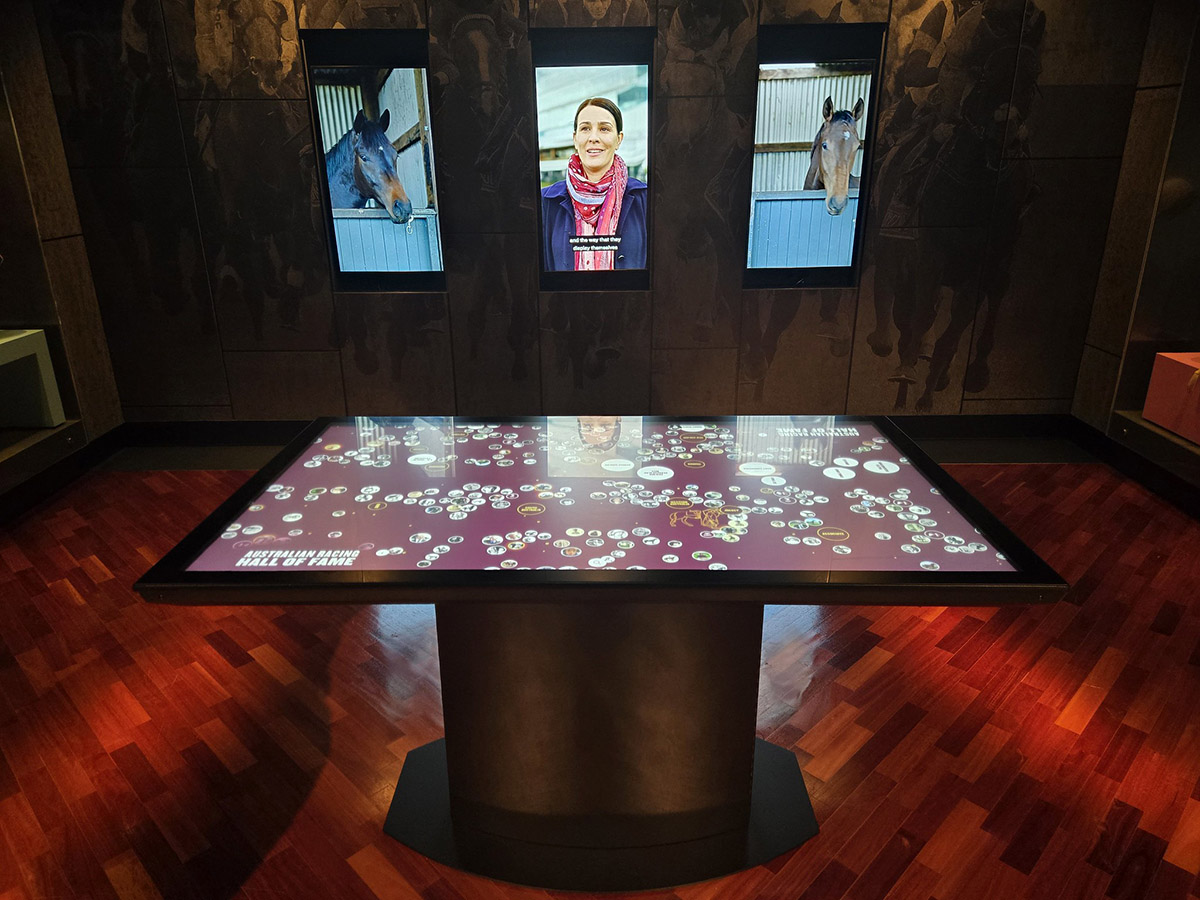 Ideum Pro Touch Table in the Horse Racing Gallery at the Australia Sports Museum.