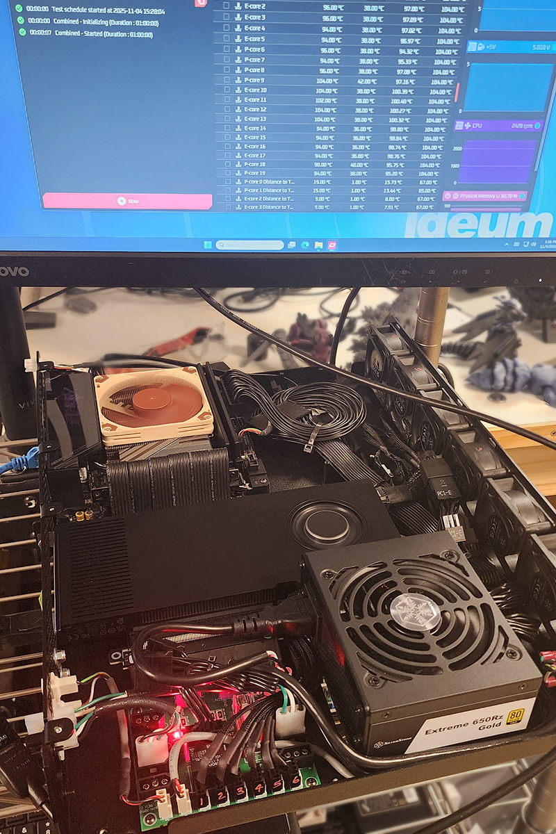 One of our standard Integrated computers going through final stress testing in the workshop before installation in a touch table.