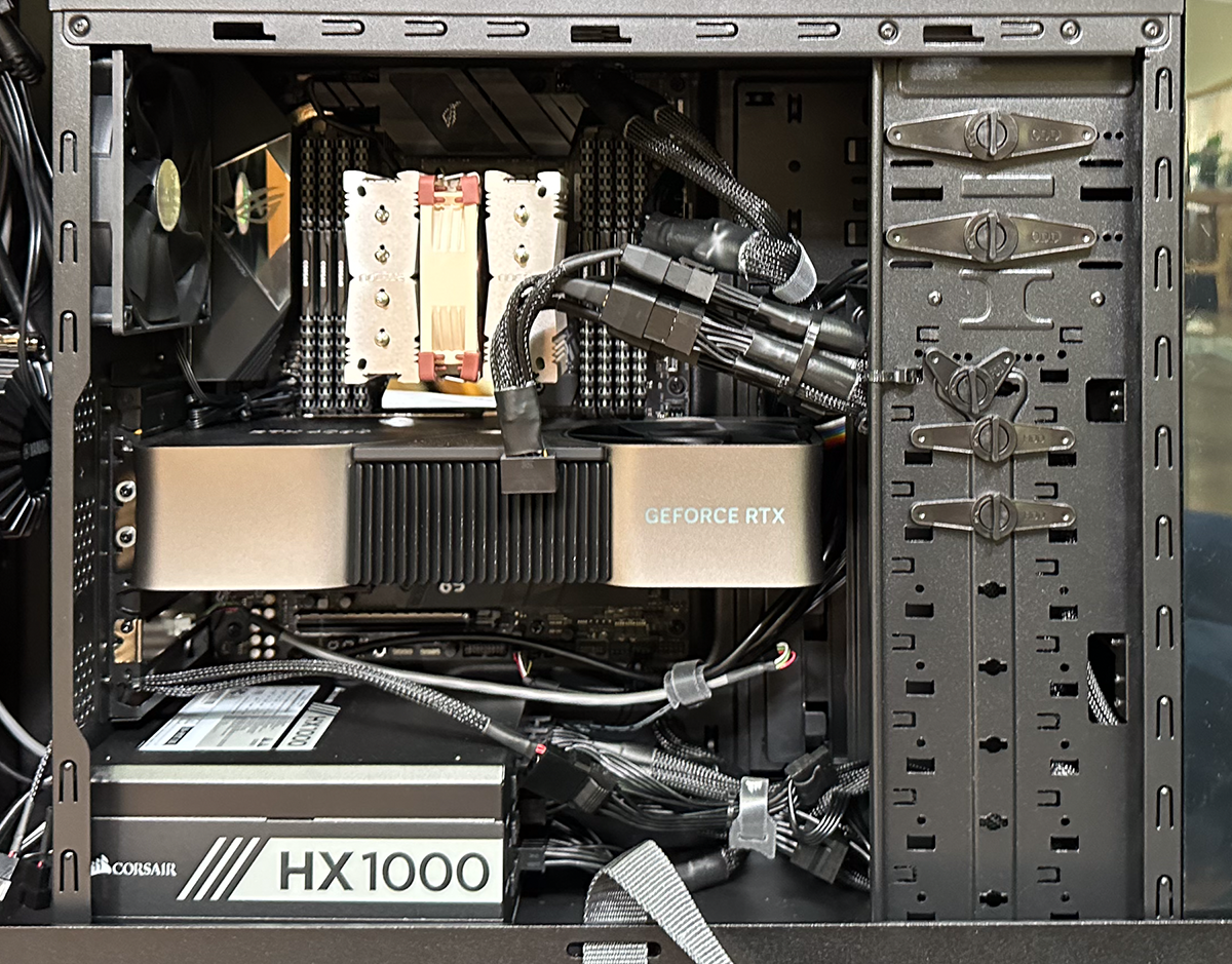 A Full-Size Tower Computer with the side panel removed, featuring our Ultimate computer build.