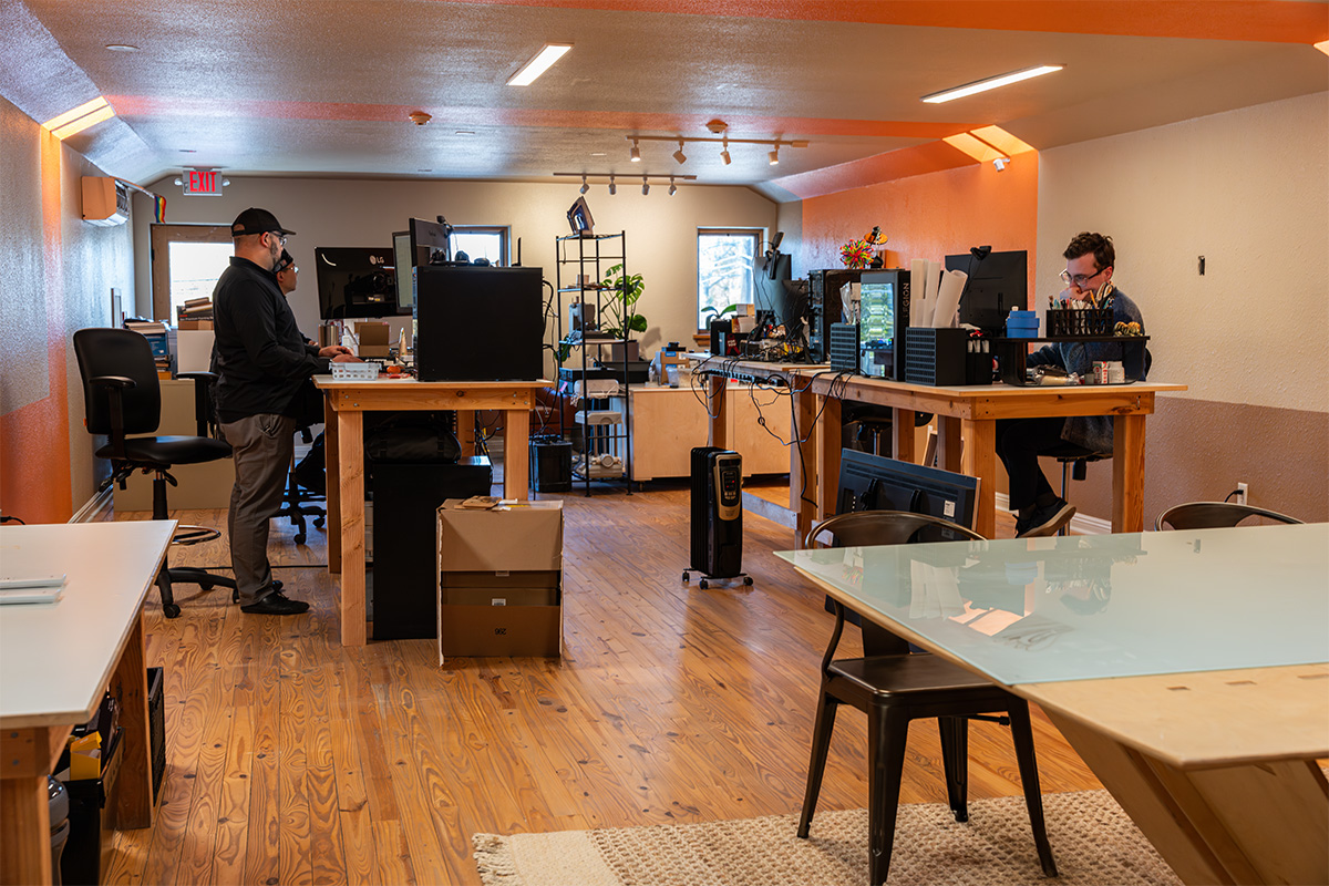 Our Physical Design Team, both Exhibit Designers and Industrial Designers, bringing ideas to life in our open studio.