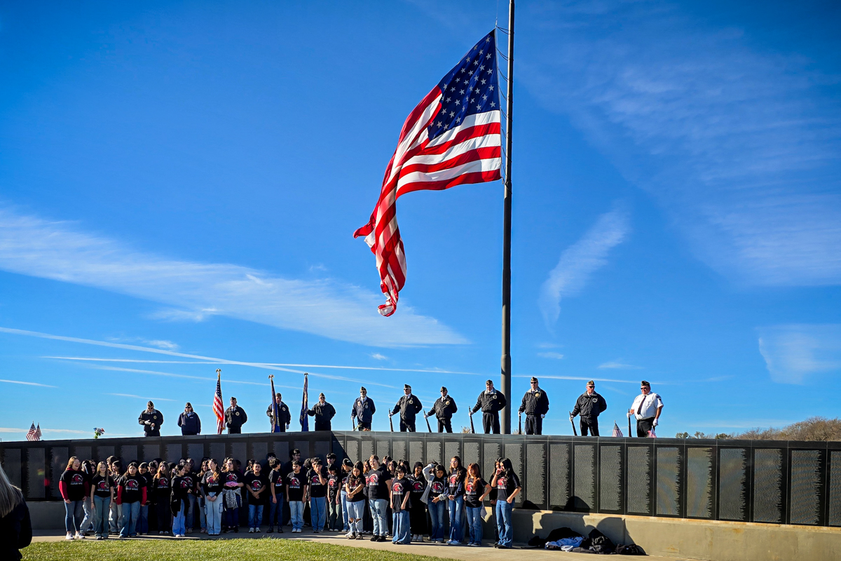 The ceremony included the National Anthem, a presentation of the colors, a 21-gun salute, a performance from the South Sioux City High School Honor Choir, and taps.