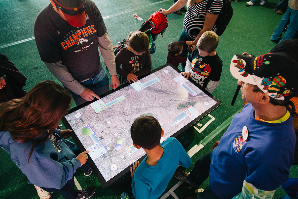 Our Platform II multitouch table at the Albuquerque Balloon Fiesta. 