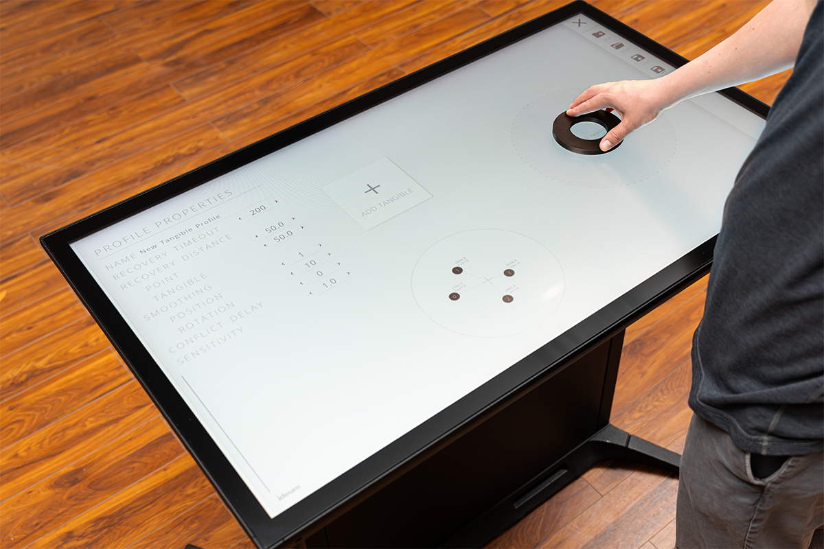 Using the trainer to test the new ring, or "donut" tangibles, which will be added to the standard profiles with the Tangible Engine 3.1 update.