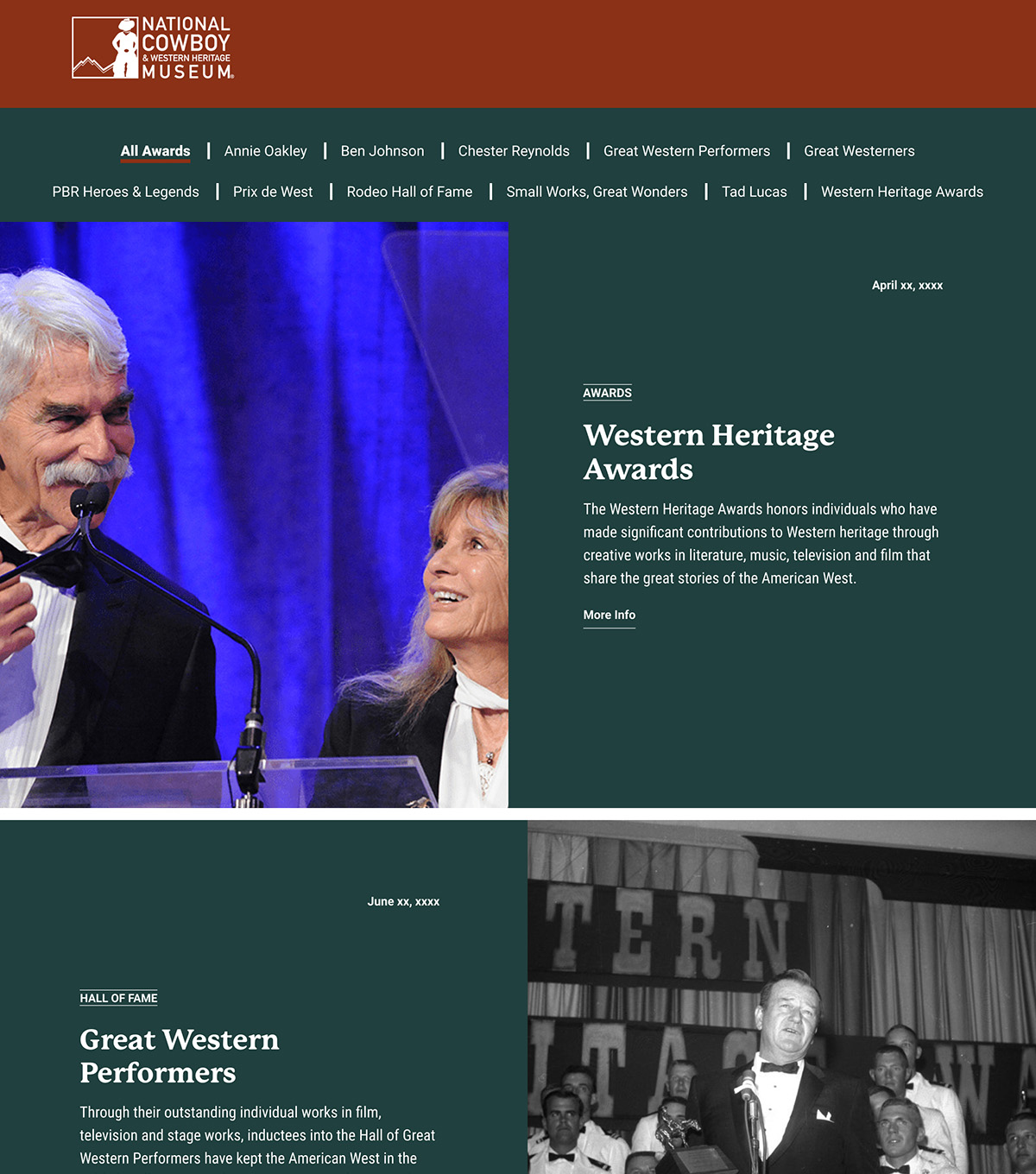 The Cowboy Museum hosts a number of Halls of Fame and Awards focused on Western Heritage.