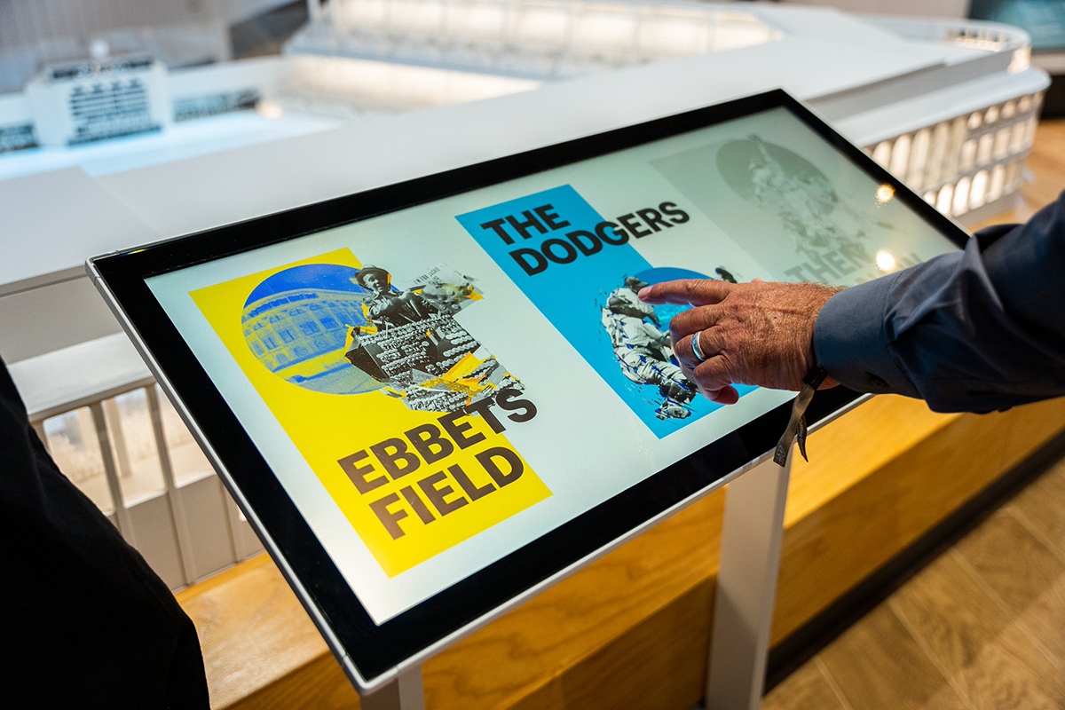 A newer iteration of the ultrawide touch display can be found at the Jackie Robinson Museum in New York City.