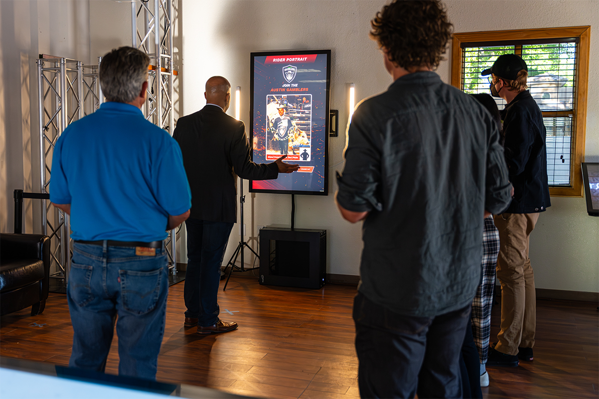 Guests join a Professional Bull Rider team in the new augmented reality exhibit being developed with the National Cowboy & Western Heritage Museum.