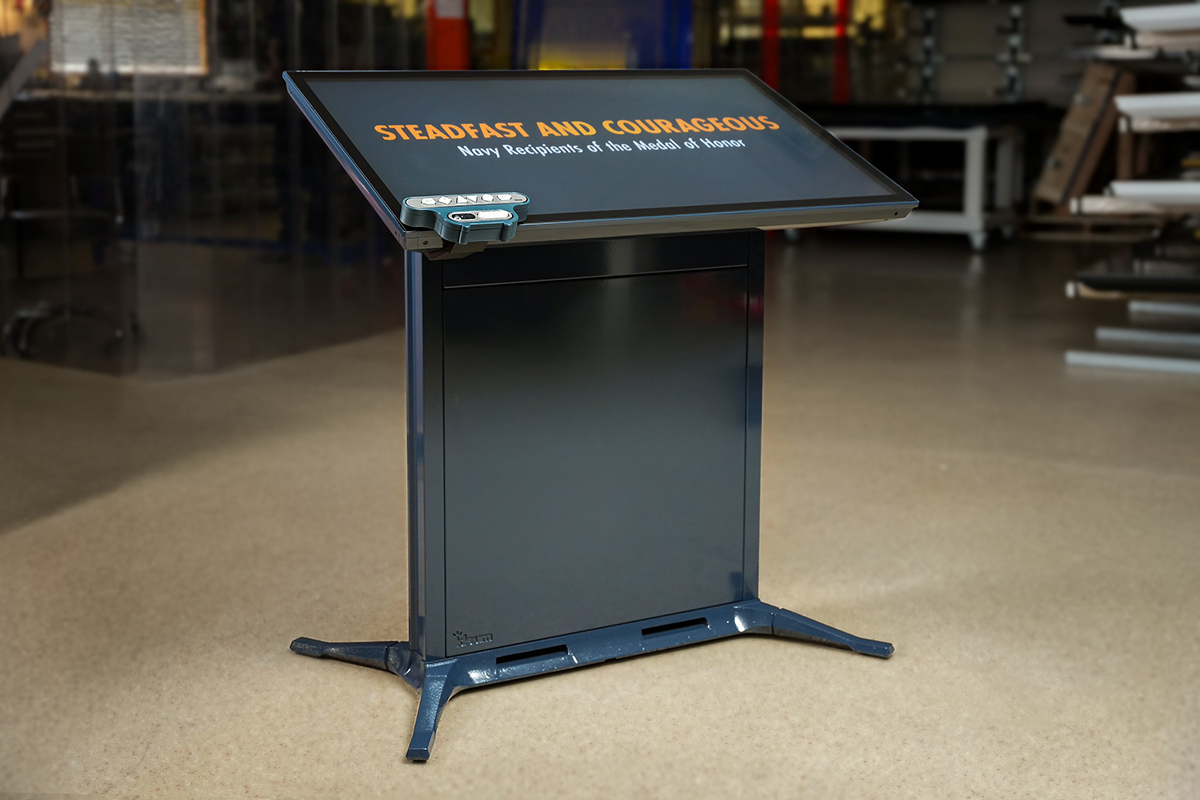 Custom Drafting II touch tables with Storm Interface NavBar buttons .