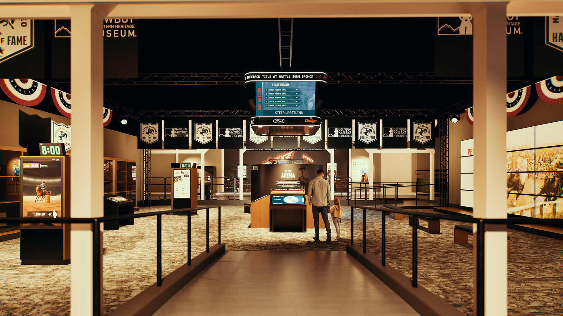 A 3D rendering of the exhibit hall as it will appear upon completion.